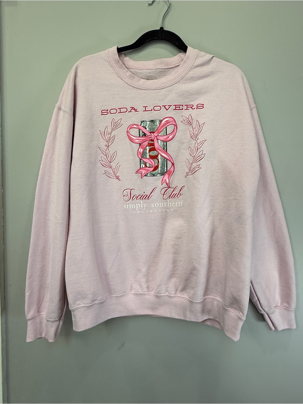Simply Southern Light Pink Soda Lovers Crewneck Sweatshirt
